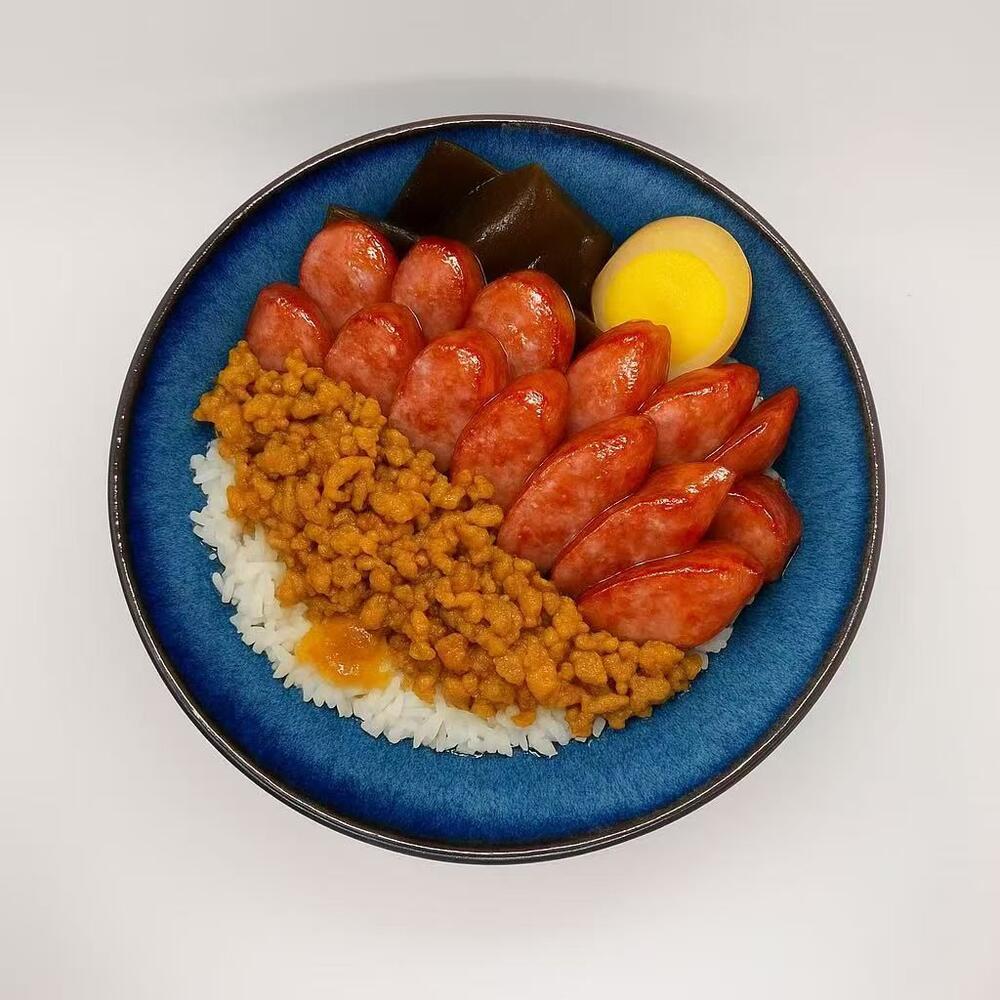 Taiwanese Sausage Braised Pork Rice with Miso Soup
